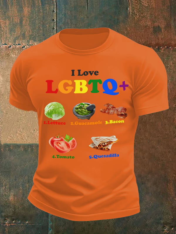 Men's LGBTQ+ Pride Graphic Tee for Food Lovers