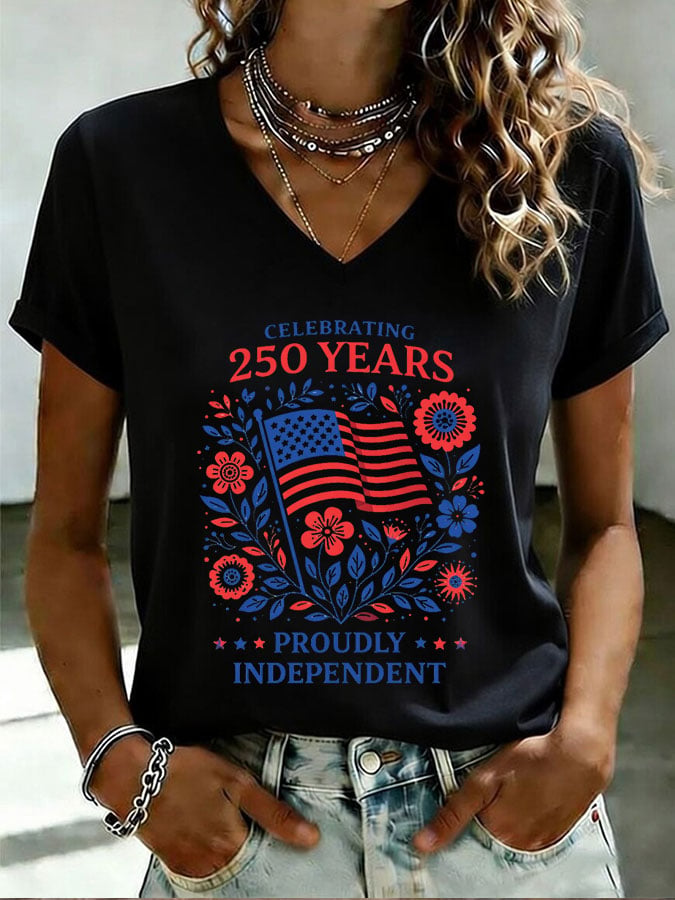 Women's 250th Anniversary Floral Print Short-Sleeve T-Shirt