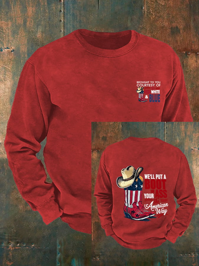 🔥Buy 3 Get 15% Off Men's WE'LL PUT A B00T IN YOUR ASS Print Sweatshirt