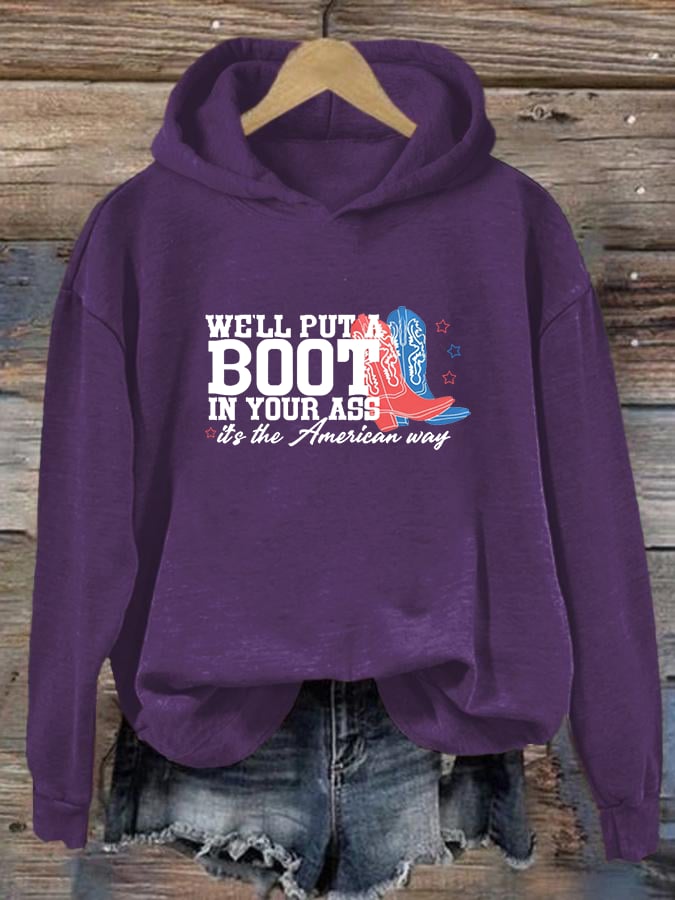Women's Courtesy of the Red, White and Blue Cowboy Hoodie