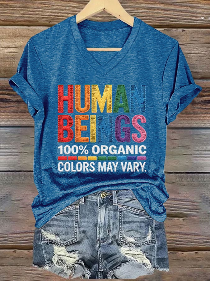 Women's Human Beings Colors May Vary Print Casual T-shirt