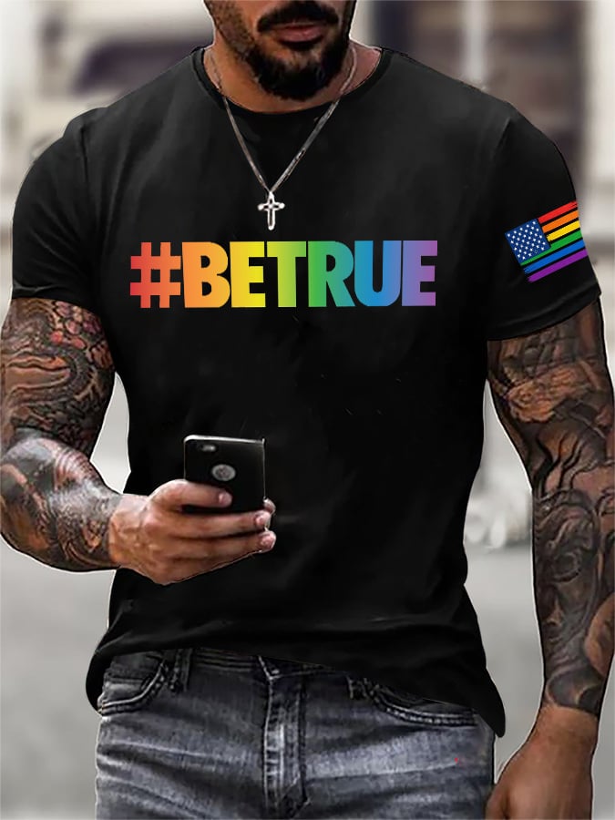 Men's Retro Pride Parade #Betrue Print T-Shirt