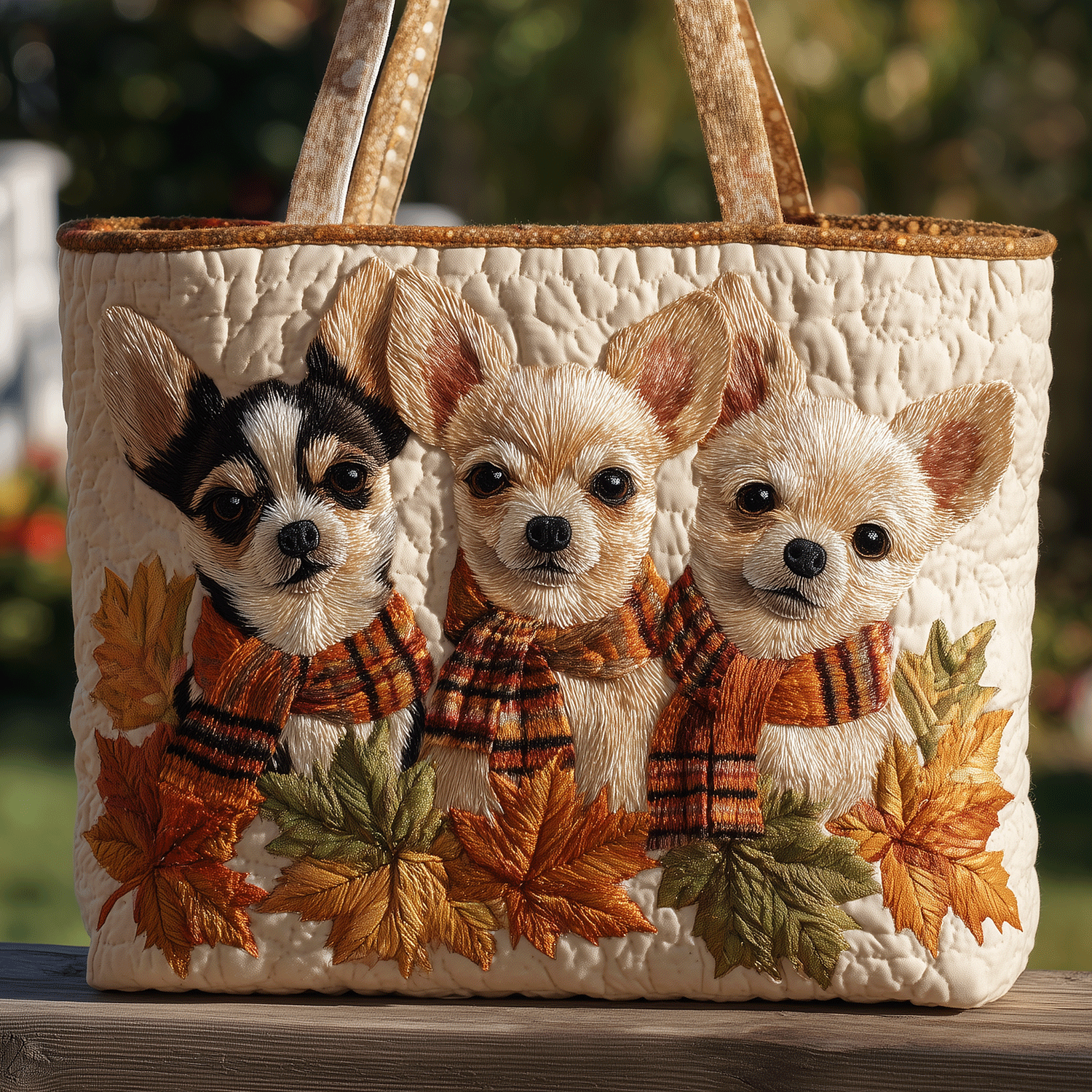 Autumn Chihuahua Quilted Tote Bag NCU0TH2777