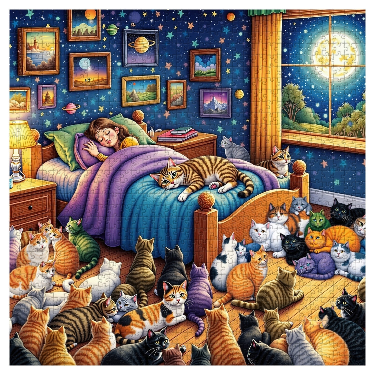 Cats Guarding Dreams Jigsaw Puzzle 1000 Piece
