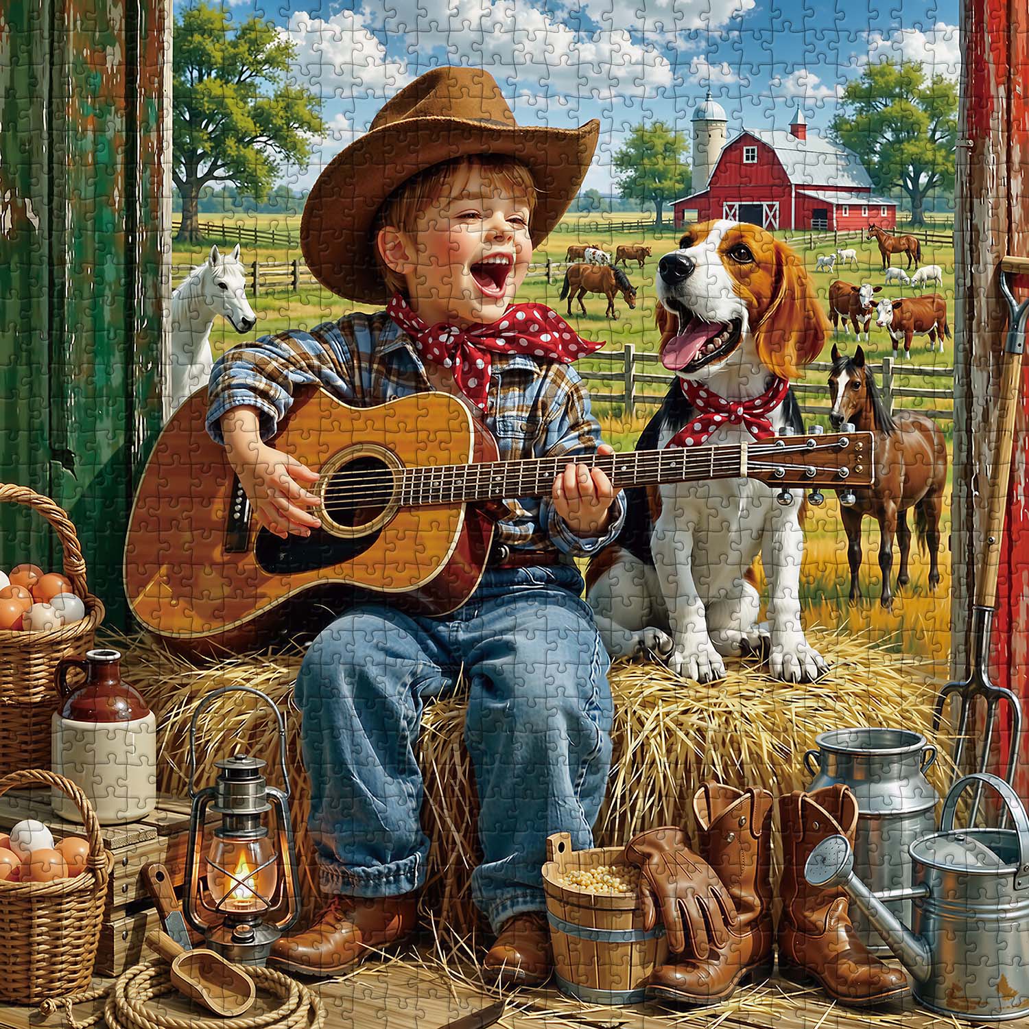 Cowboy Strums Jigsaw Puzzle 1000 Piece