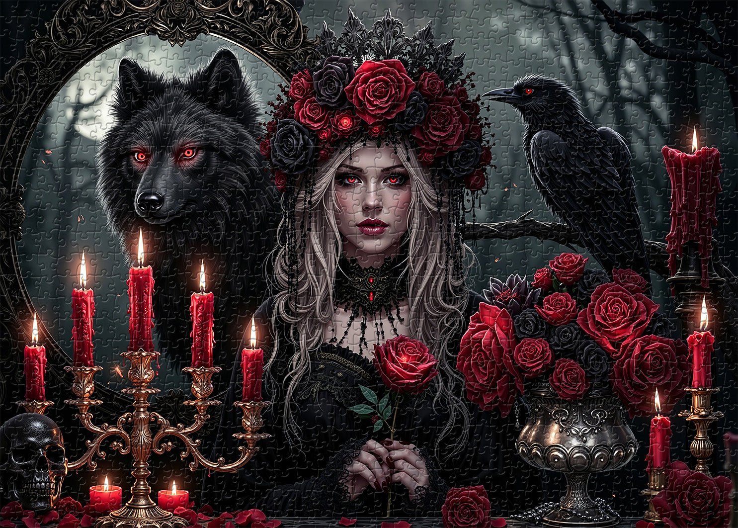 Eternal Night Rose Festival Jigsaw Puzzle 1000 Pieces