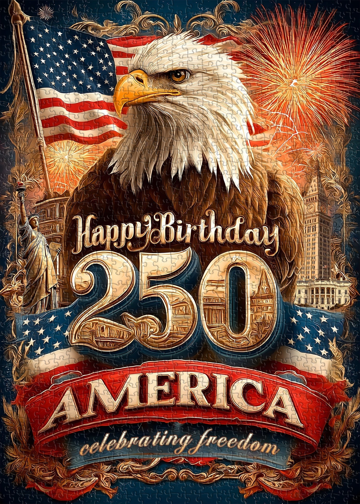 Freedom Eagle Jigsaw Puzzle 1000 Pieces