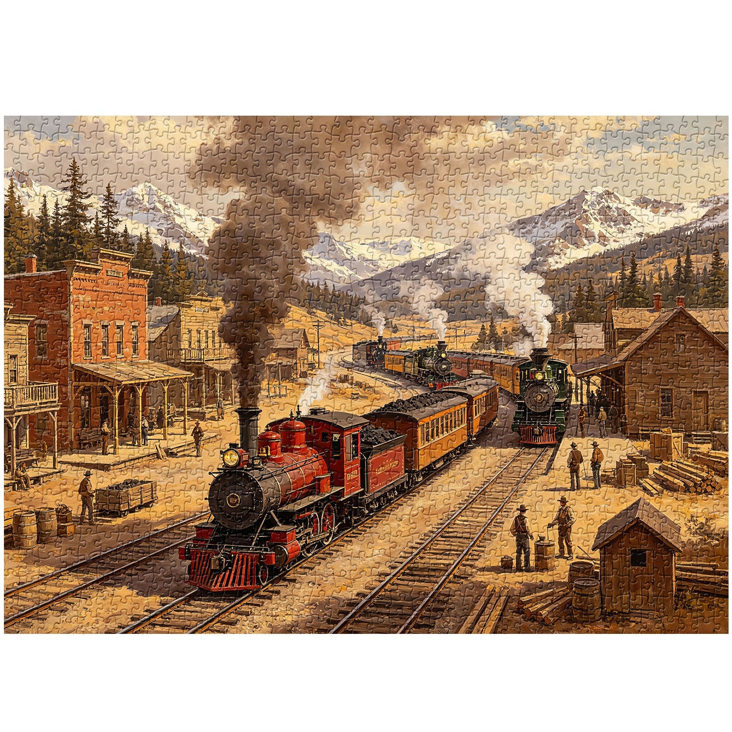 Trains of the Gold Rush Jigsaw Puzzle 1000 Pieces