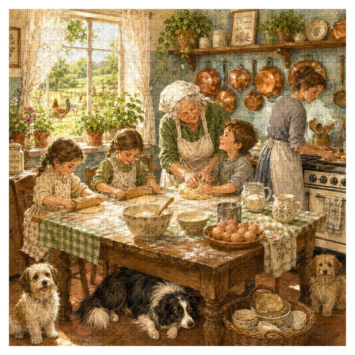 Grandma's Baking Lesson Jigsaw Puzzle 1000 Piece