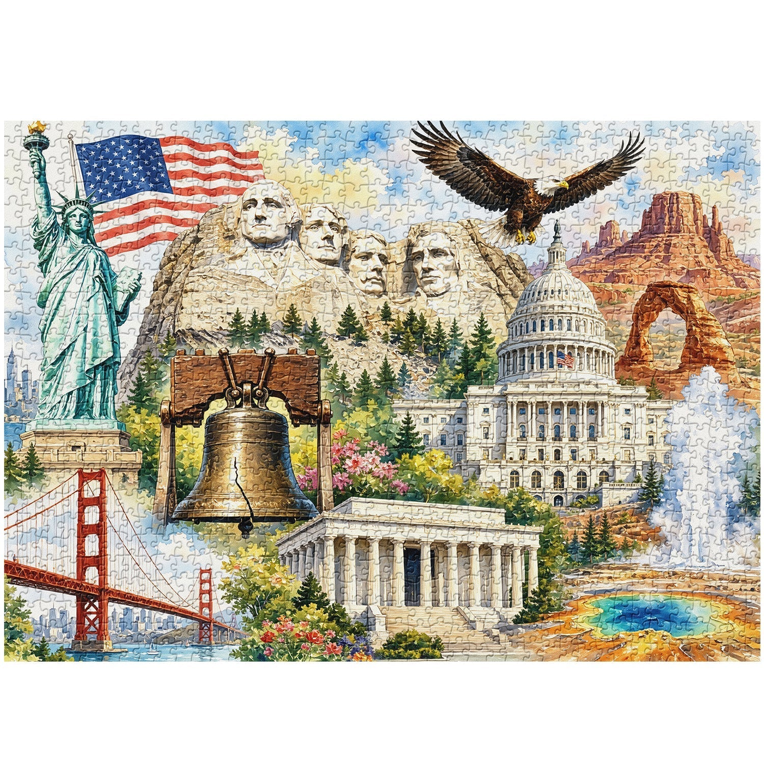 American Landmarks Journey Jigsaw Puzzle 1000 Pieces