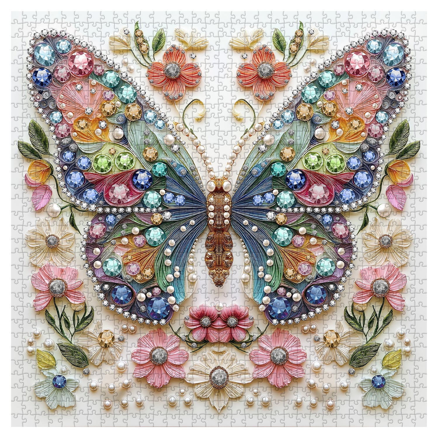 Jewels of the Fluttering Wings Jigsaw Puzzle 1000 Pieces