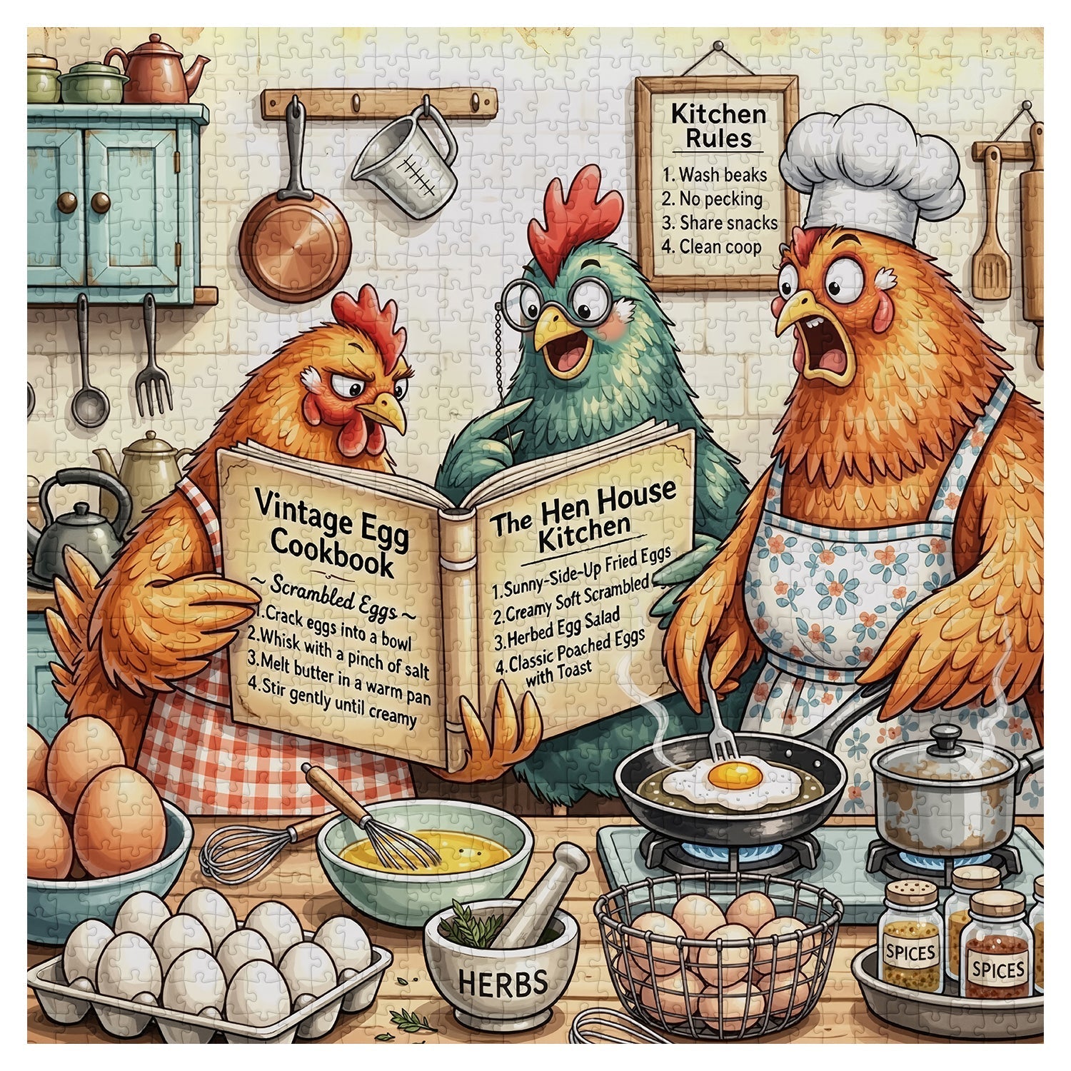 Cluck Cookery Jigsaw Puzzle 1000 Pieces
