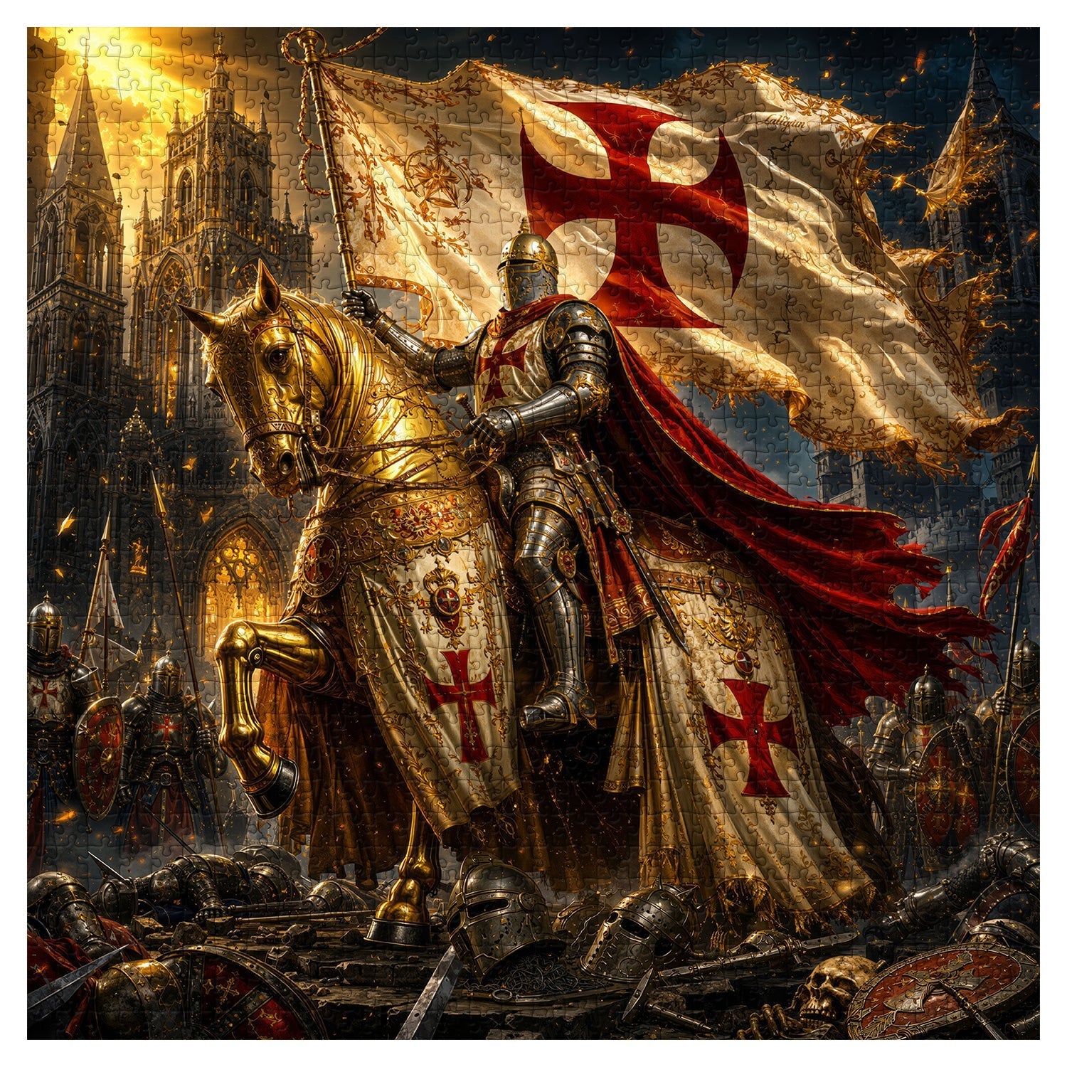 The Golden Crusader Jigsaw Puzzle 1000 Pieces