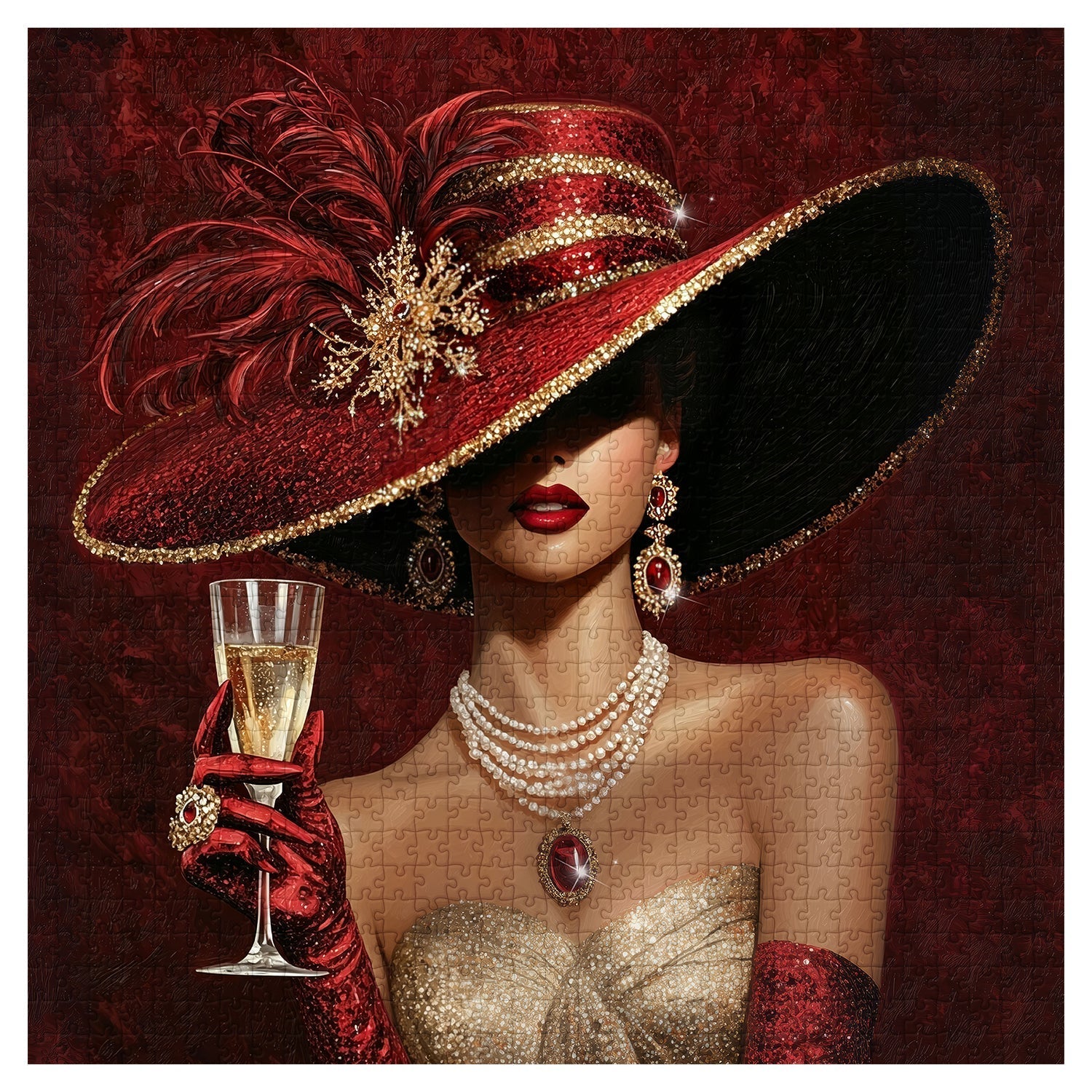 Gilded Champagne Jigsaw Puzzle 1000 Pieces