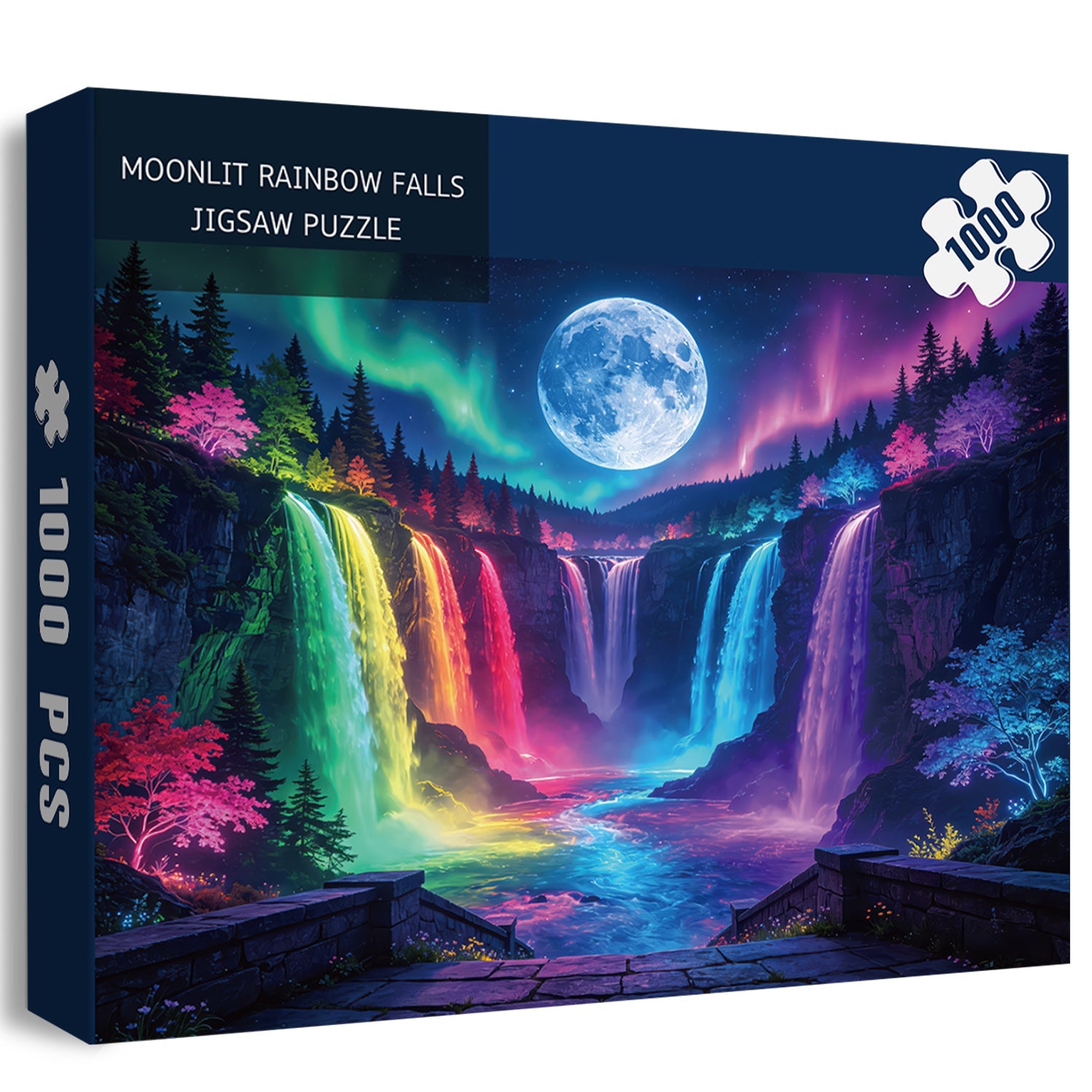 Moonlit Rainbow Falls Jigsaw Puzzle 1000 Pieces