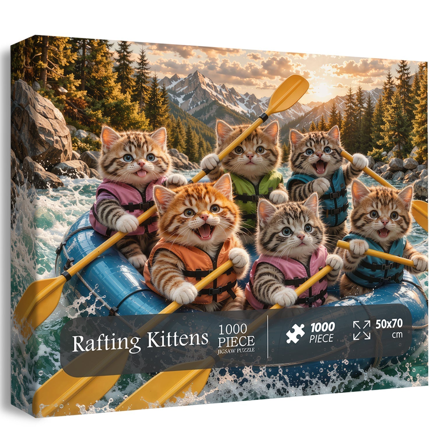 Rafting Kittens Jigsaw Puzzle 1000 Piece