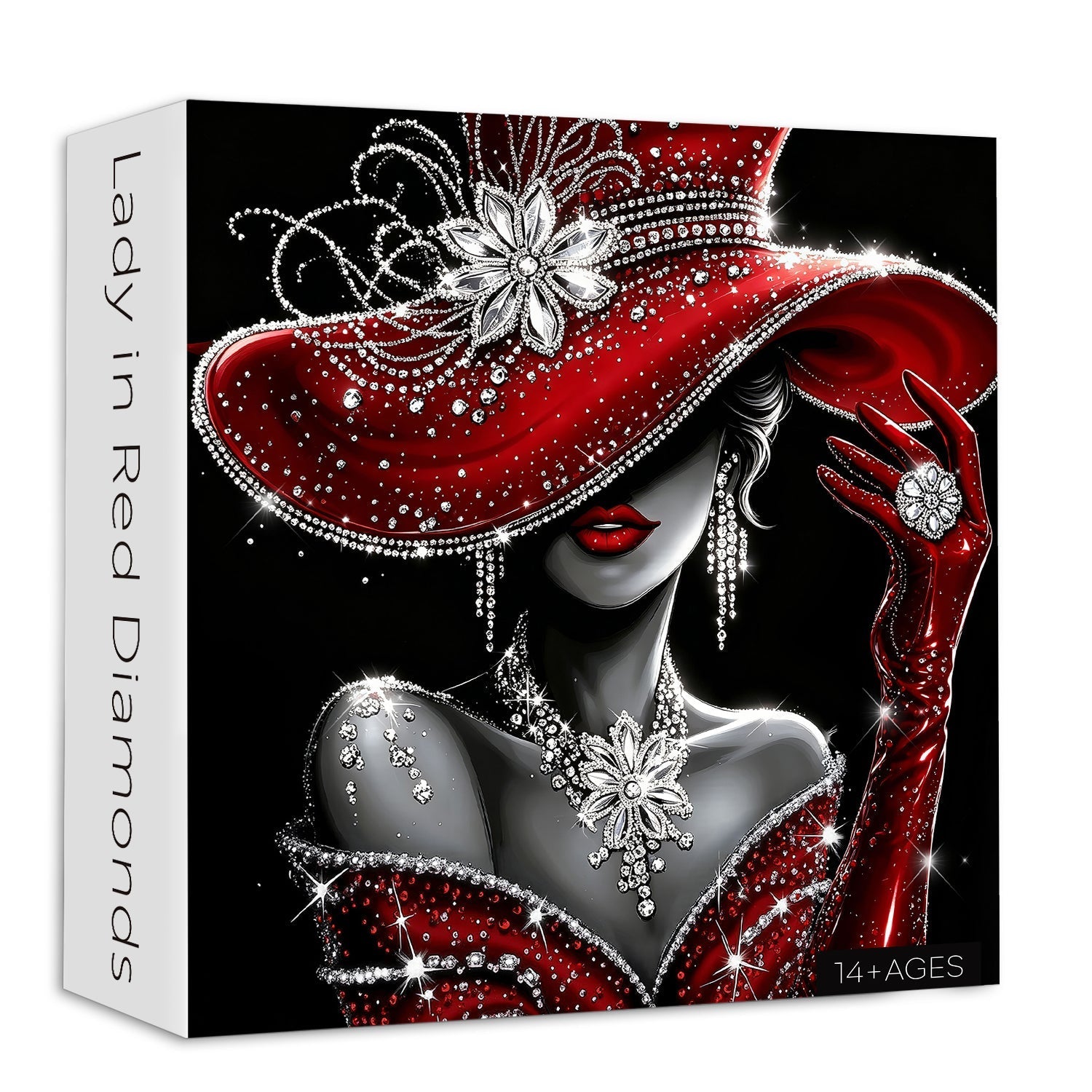 Lady in Red Diamonds Jigsaw Puzzle 1000 Pieces