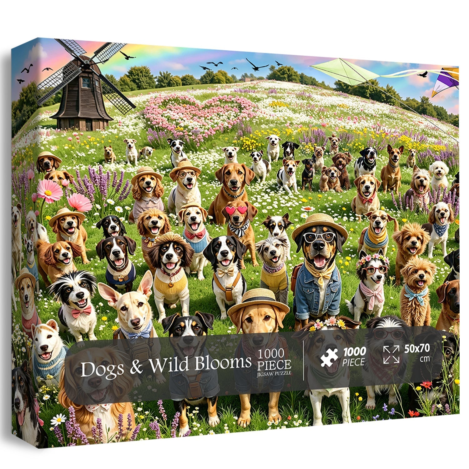 Dogs & Wild Blooms Jigsaw Puzzle 1000 Piece