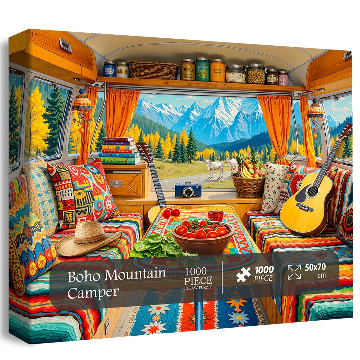 Boho Mountain Camper Jigsaw Puzzle 1000 Pieces