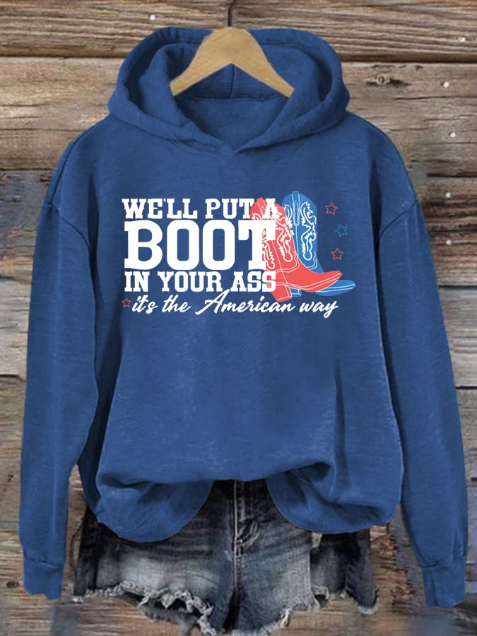 Women's Courtesy of the Red, White and Blue Cowboy Hoodie