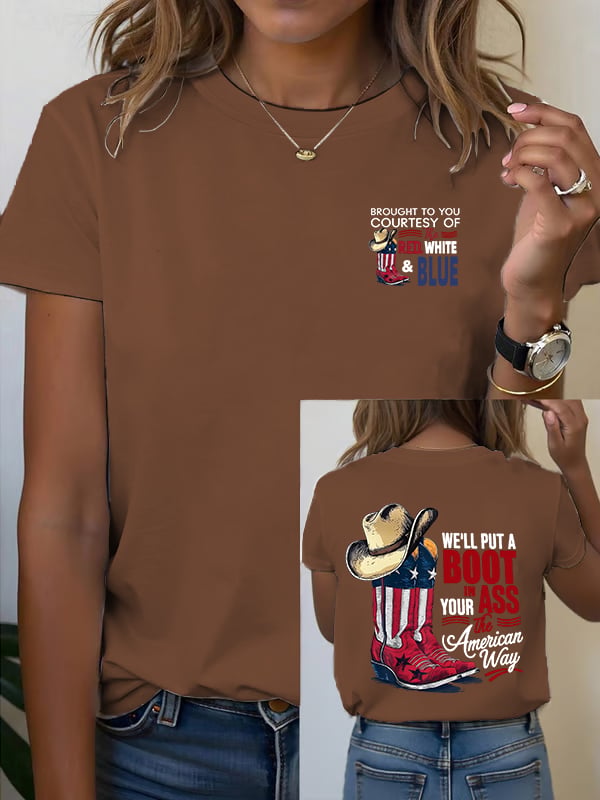 🔥Buy 3 Get 15% Off Women's WE'LL PUT A B00T IN YOUR ASS Print T-Shirt