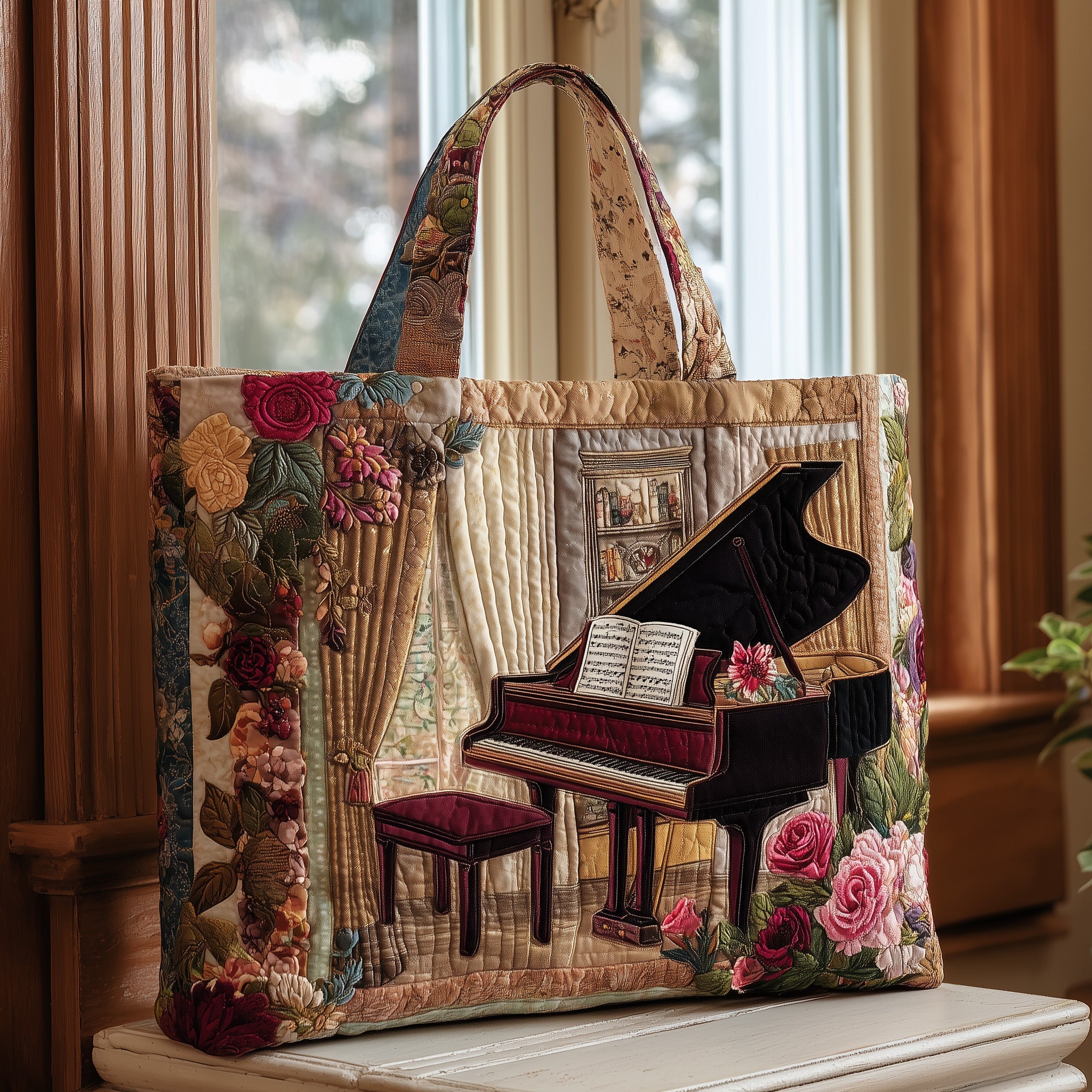 Piano Notes Quilted Tote Bag GFTOMA3605