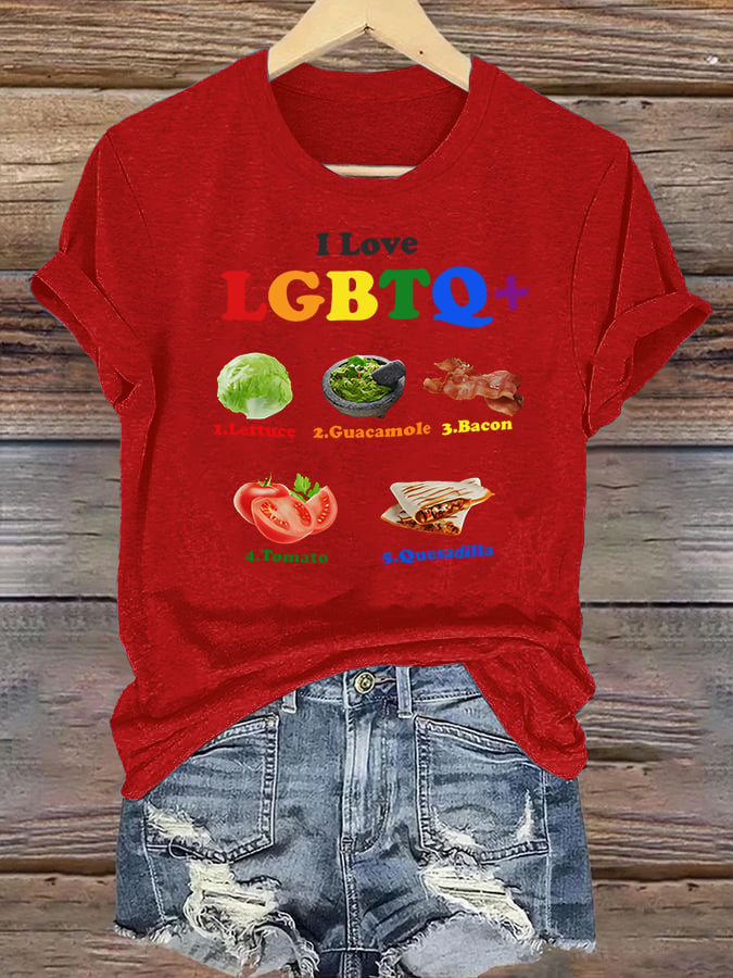 Women's LGBTQ+ Pride Graphic Tee for Food Lovers