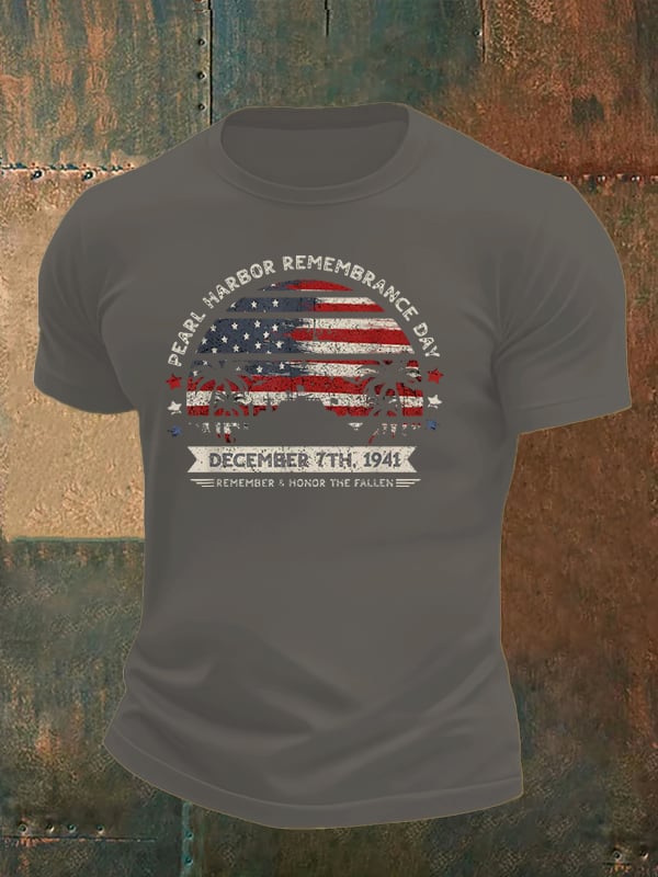 🔥Buy 3 Get 15% Off Men's Pearl Harbor Memorial Day Hawaii USA Flag Day of Infamy T-shirt