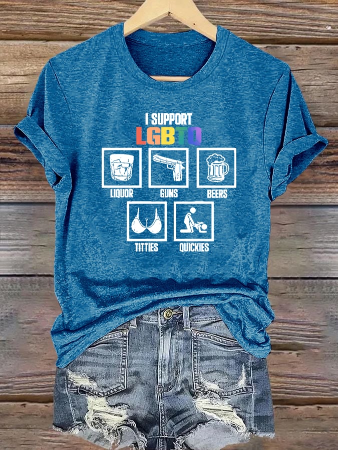 Women's I support LGBTQ Print T-shirt