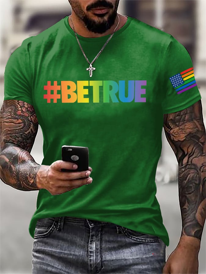 Men's Retro Pride Parade #Betrue Print T-Shirt