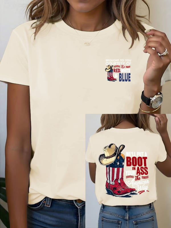 🔥Buy 3 Get 15% Off Women's WE'LL PUT A B00T IN YOUR ASS Print T-Shirt