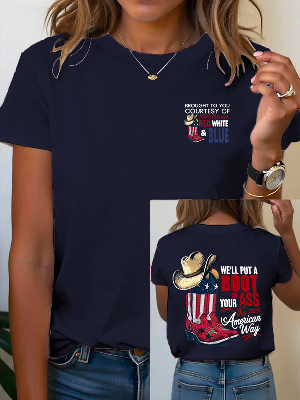 🔥Buy 3 Get 15% Off Women's WE'LL PUT A B00T IN YOUR ASS Print T-Shirt