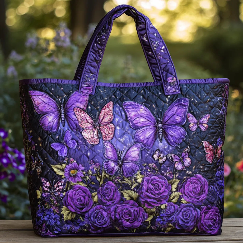 Butterfly Charm Quilted Tote Bag