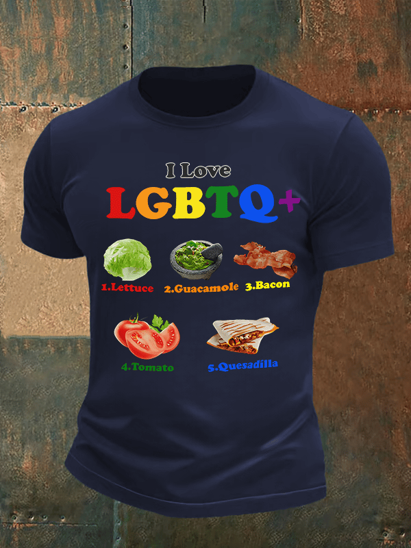 Men's LGBTQ+ Pride Graphic Tee for Food Lovers