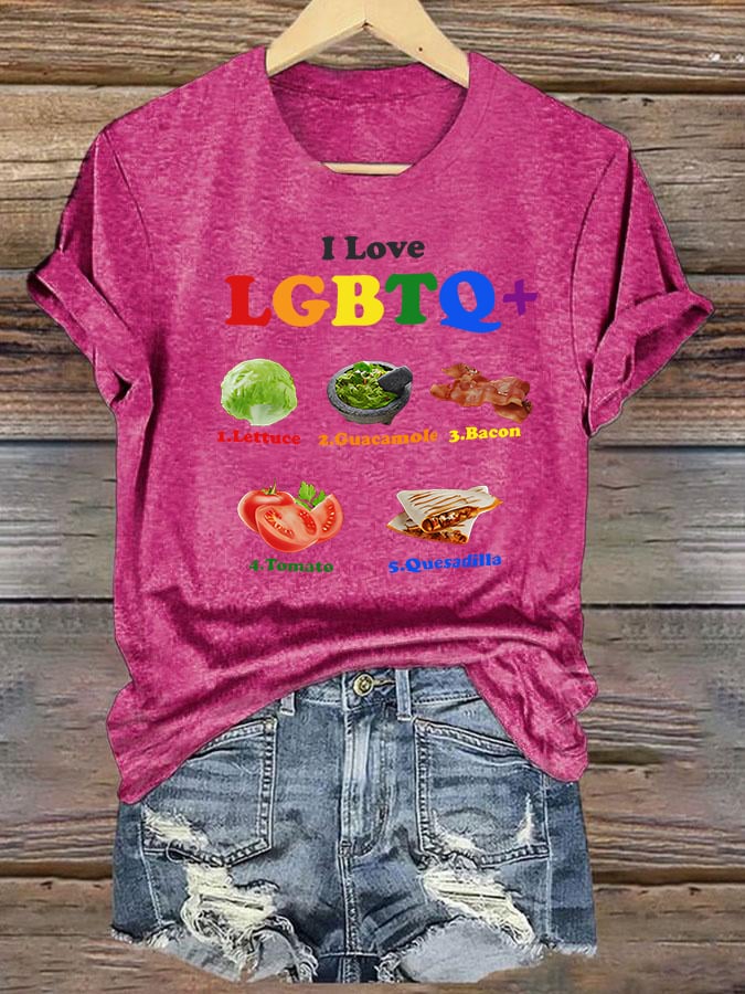 Women's LGBTQ+ Pride Graphic Tee for Food Lovers