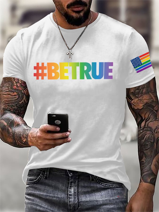 Men's Retro Pride Parade #Betrue Print T-Shirt