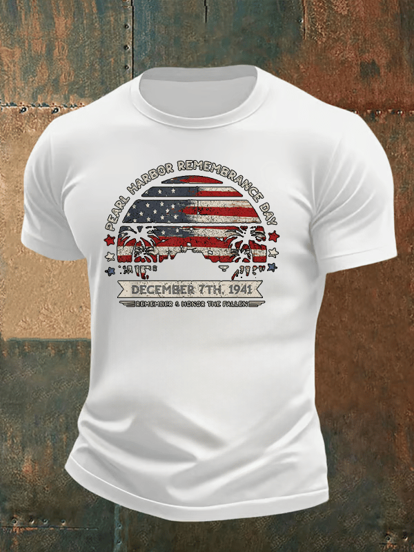 🔥Buy 3 Get 15% Off Men's Pearl Harbor Memorial Day Hawaii USA Flag Day of Infamy T-shirt