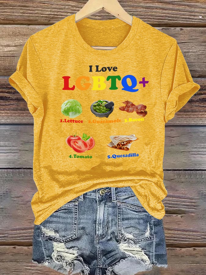 Women's LGBTQ+ Pride Graphic Tee for Food Lovers