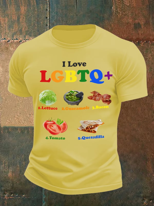 Men's LGBTQ+ Pride Graphic Tee for Food Lovers