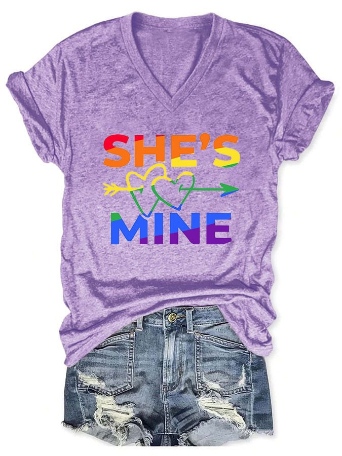 Women's She's Mine Print Short Sleeve T-Shirt