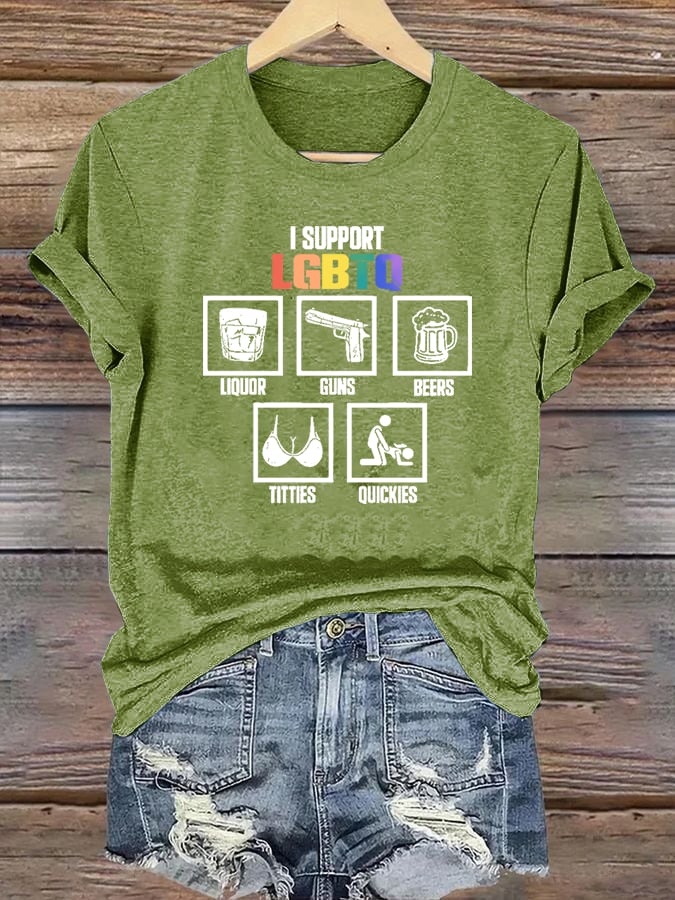 Women's I support LGBTQ Print T-shirt