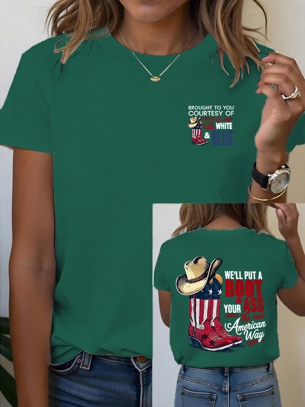 🔥Buy 3 Get 15% Off Women's WE'LL PUT A B00T IN YOUR ASS Print T-Shirt