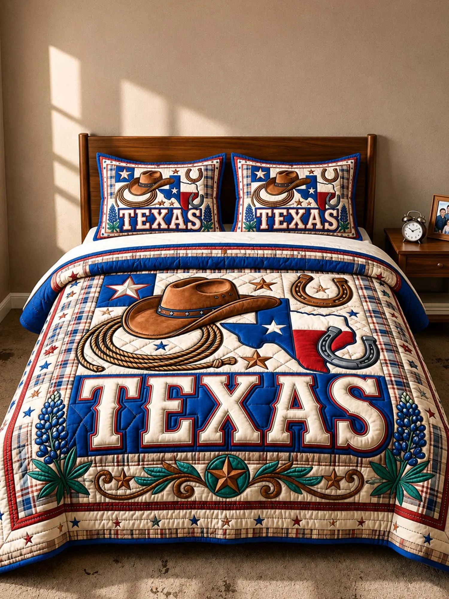 Western TEXAS 3-Piece Quilted Bedding Set