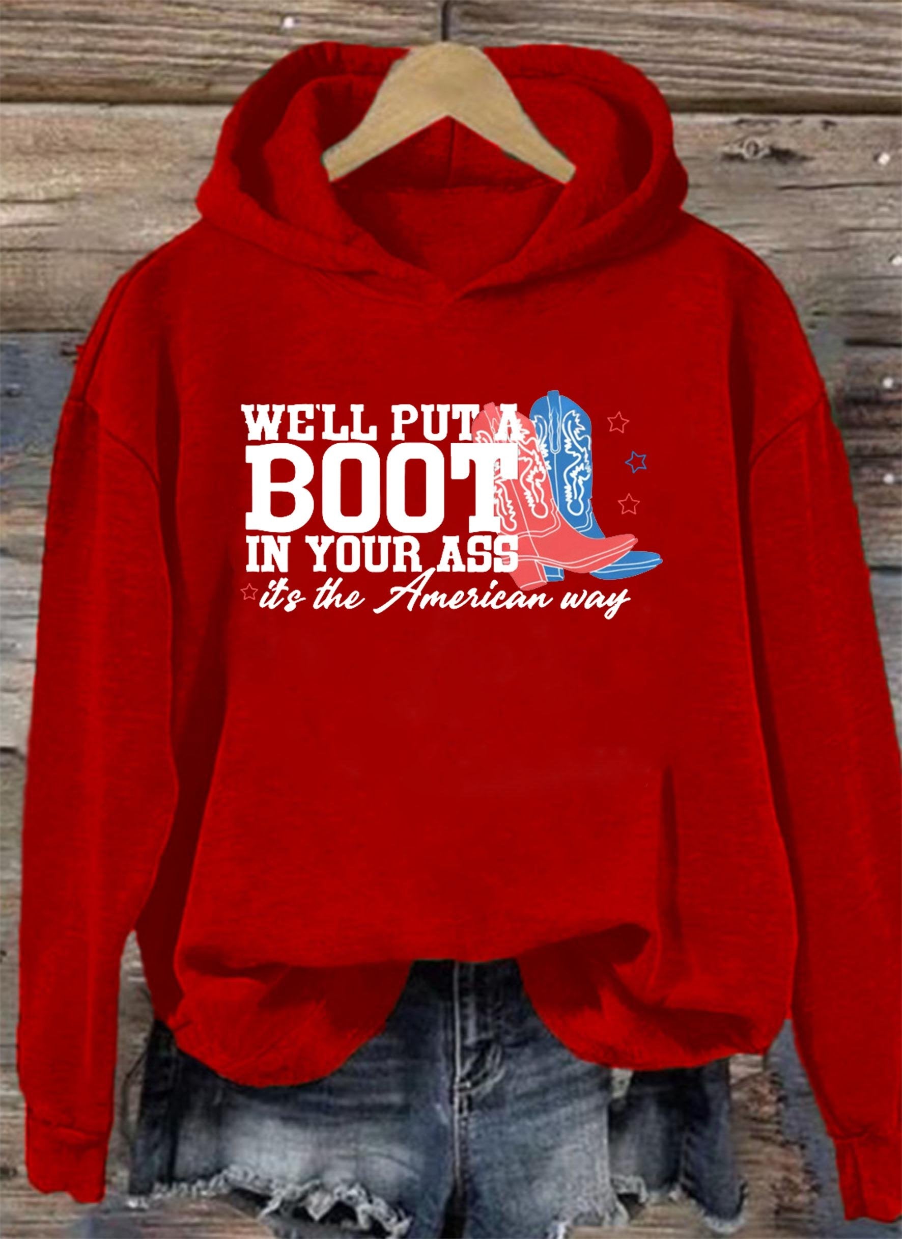 Women's Courtesy of the Red, White and Blue Cowboy Hoodie
