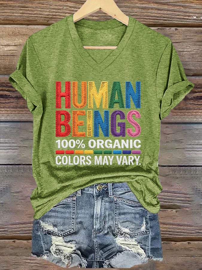 Women's Human Beings Colors May Vary Print Casual T-shirt