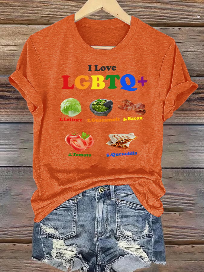 Women's LGBTQ+ Pride Graphic Tee for Food Lovers