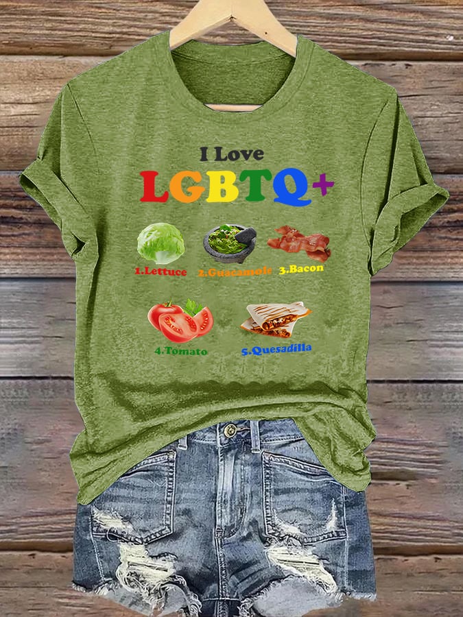 Women's LGBTQ+ Pride Graphic Tee for Food Lovers