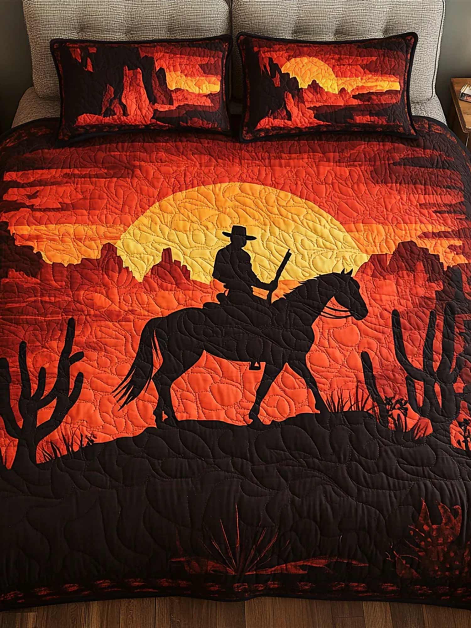 Cowboy Horizon 3-Piece Quilted Bedding Set