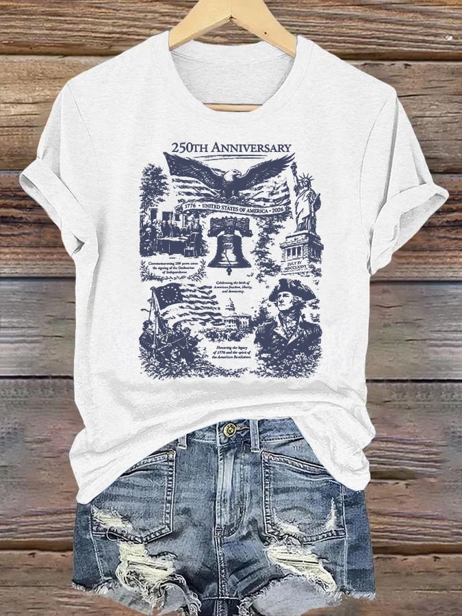 Women's Retro USA 250th Anniversary Print T-Shirt