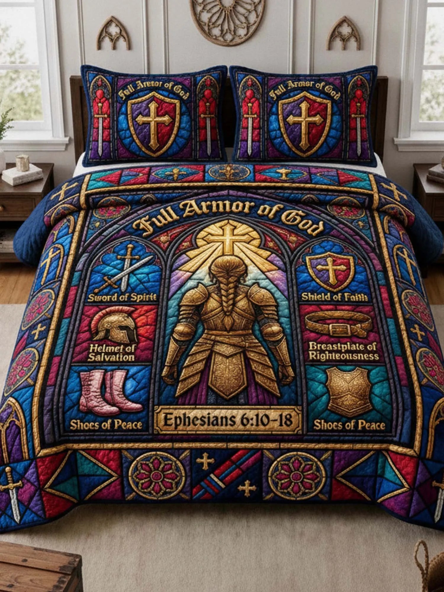 Armor Of God 3-Piece Quilted Bedding Set